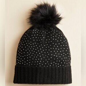 Torrid Shine Pom Rhinestone Embellished Beanie